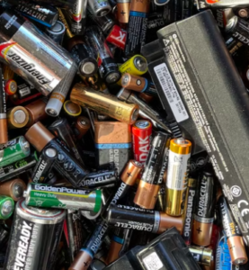 Old batteries should be taken to a recycling facility instead of a landfill.